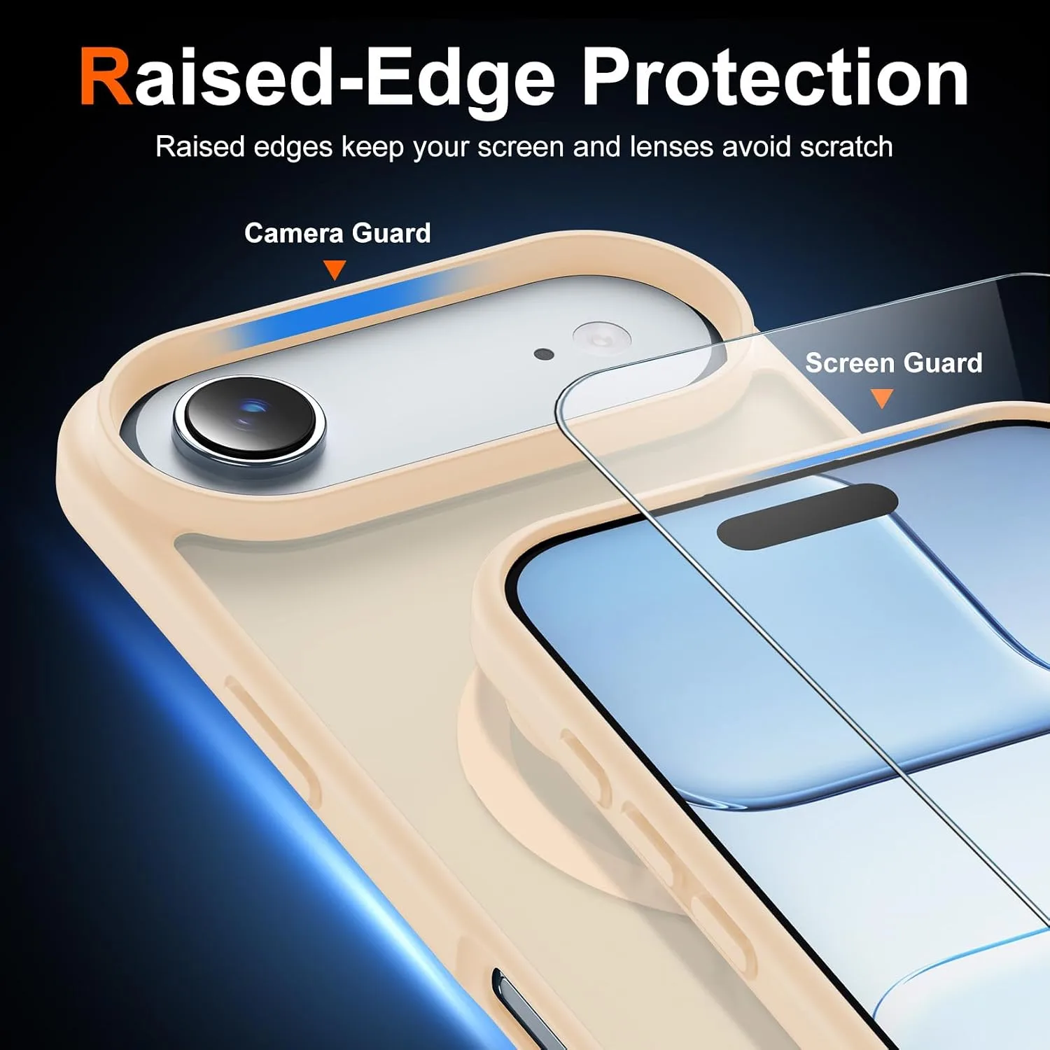 Temdan for iPhone AIR Case with Screen Protector Beige