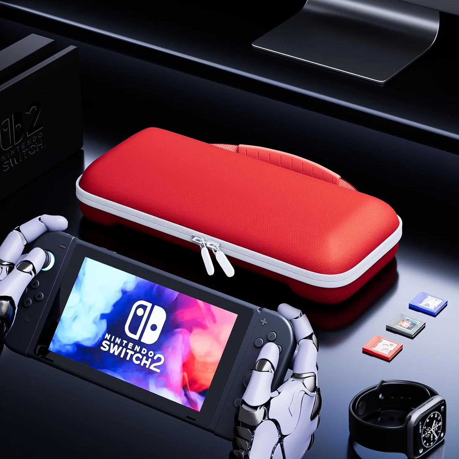 ProCase Carrying Case for Nintendo Switch 2 2025, Slim Travel Case -Red