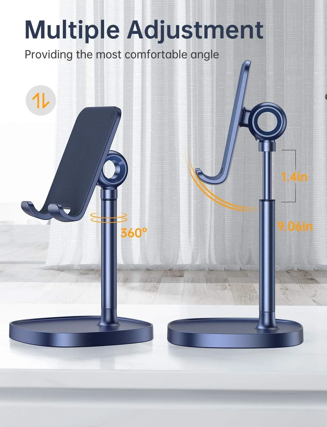LISEN Cell Phone Stand, Phone Holder for Desk, Blue Gaming Accessories