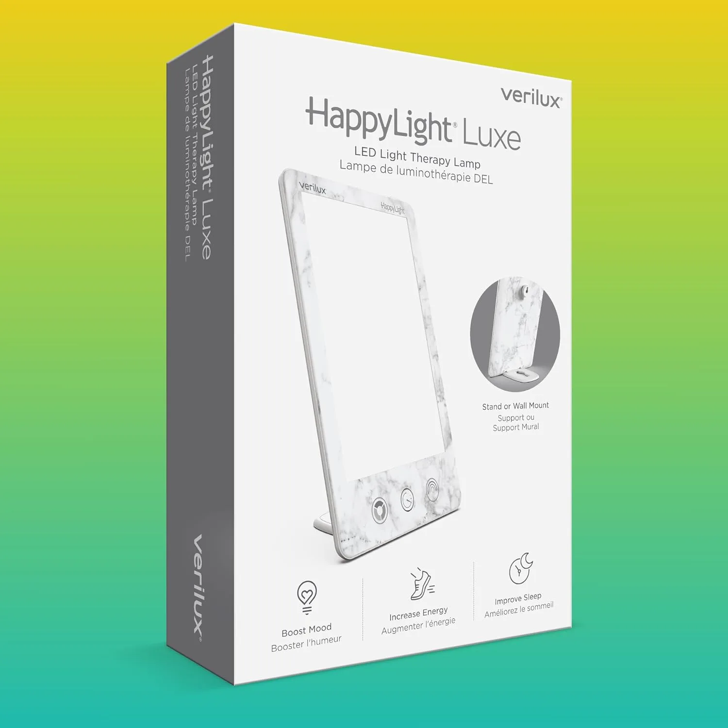 Verilux HappyLight Luxe Light Therapy Lamp, 10,000 Lux, UV-Free LED