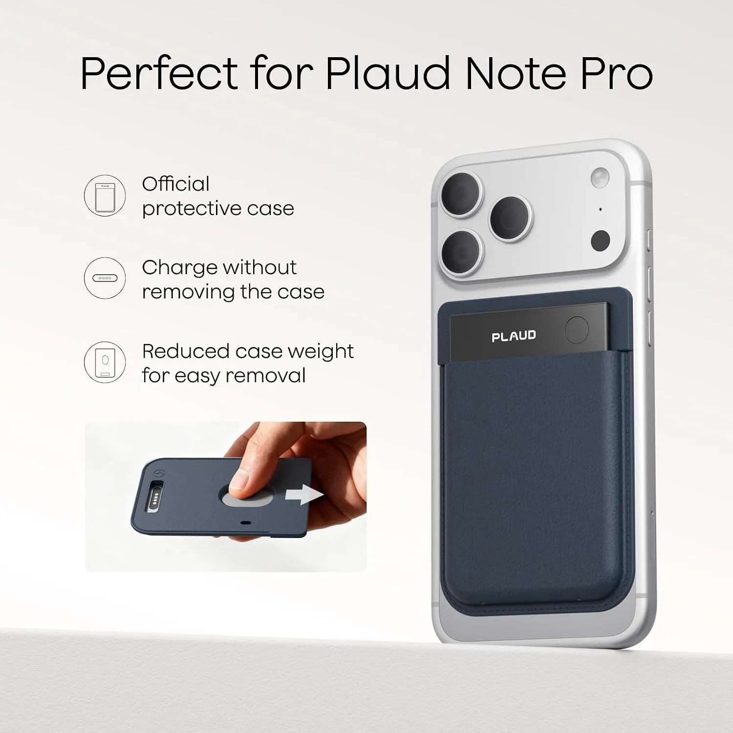 Replacement Magnetic Case for Plaud Note Pro AI Voice Recorder, Dark Blue