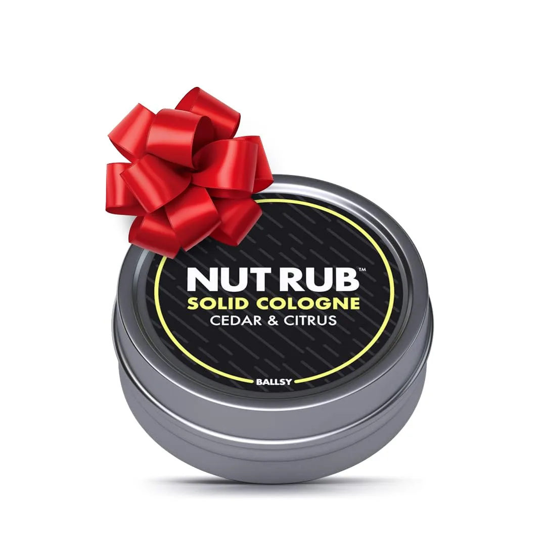 Ballsy Nut Rub Mens Cologne, Solid Cologne for Men, Bourbon&Barrel, 0.85 Oz
