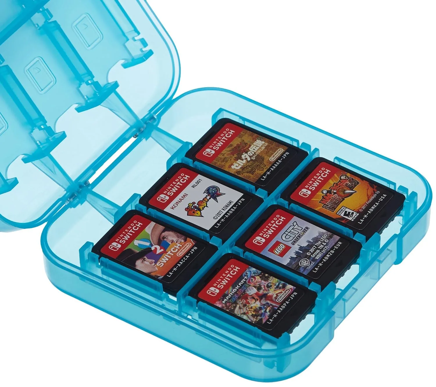 Estuche para juegos Amazon Basics para 24 juegos Nintendo Switch azul