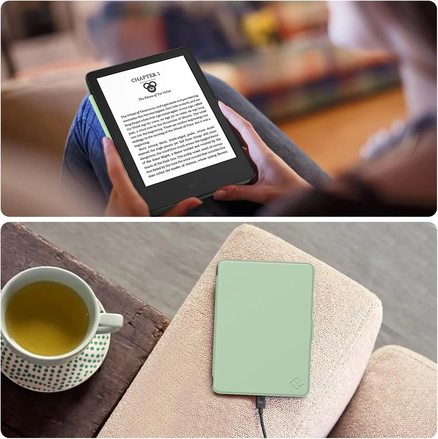 Fintie Slimshell Case for 6" Kindle 2024/2022 11th Generation, Agave Green