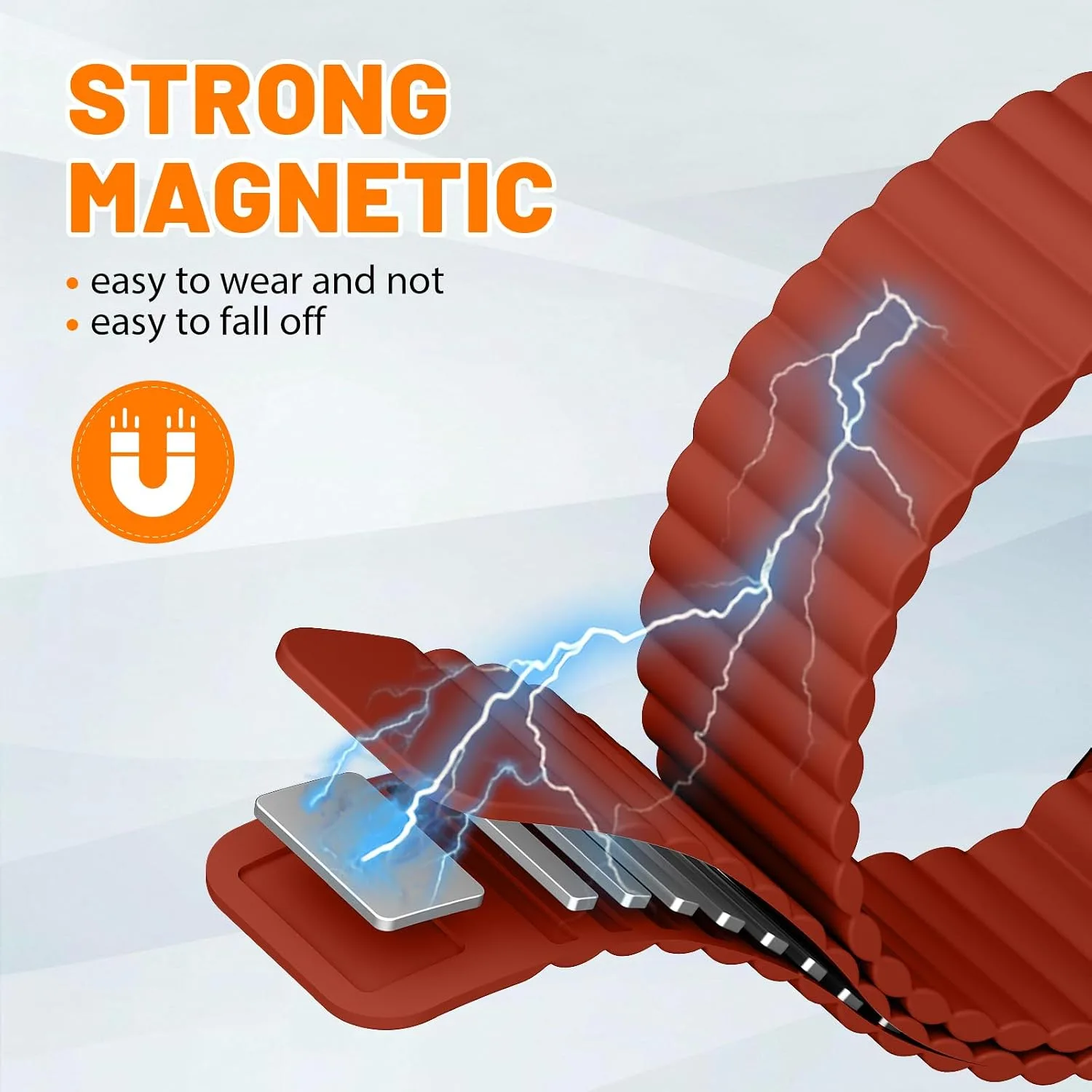 Magnetic Sport Bands for Apple Watch Band 40mm 38mm 41mm 42mm 44mm 45mm 46mm iWatch bands for Women Men,Silicone Loop Strap Wristband for Apple Watch Series 12 11 10 9 8 7 6 5 4 3 SE 3/2nd Ultra 49mm
