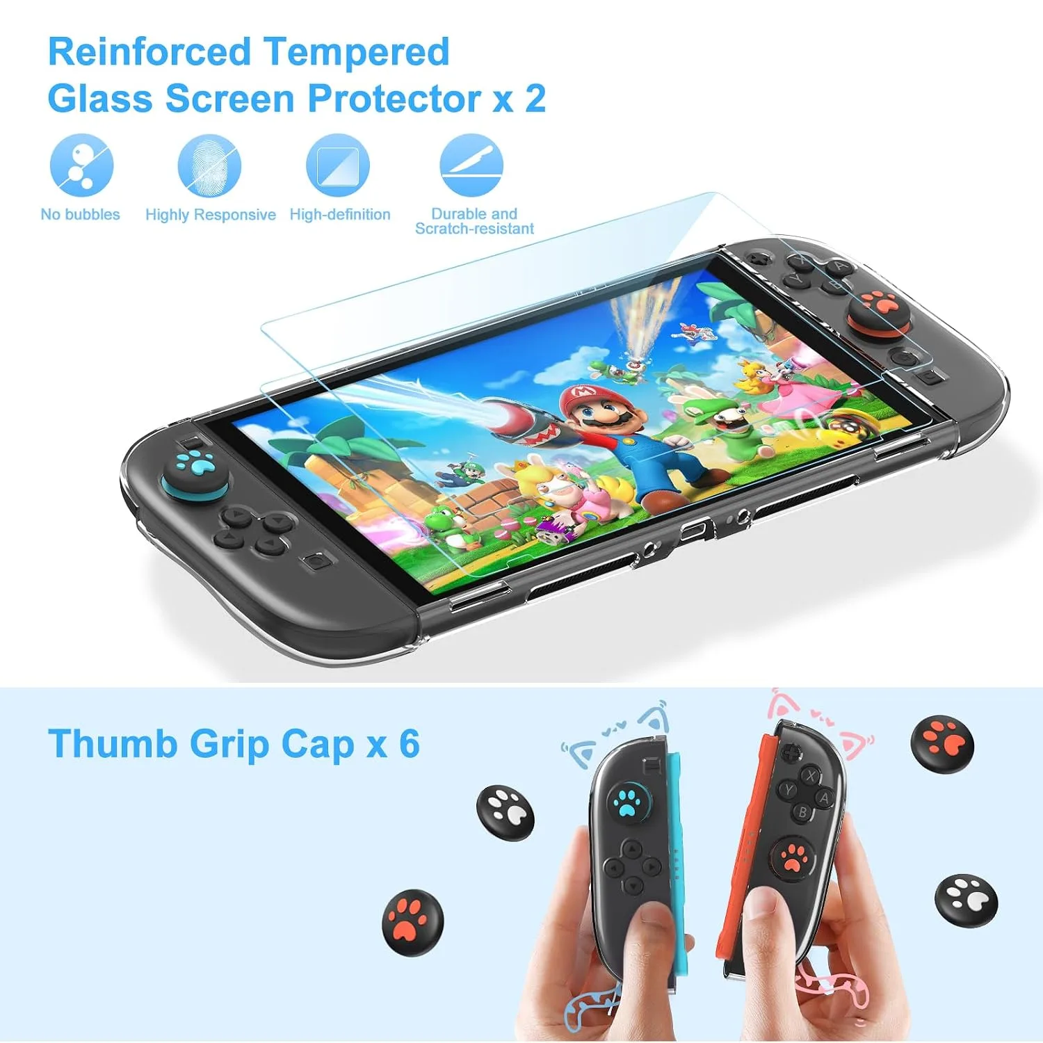 Younik Switch 2 Accessories Bundle, 15 in 1 Black Switch 2 Accessories Kit for Girls Include Switch 2 Carrying Case, Shoulder Strap, Wrist Strap & Stickers, Protective Case for Switch Console & J-Con