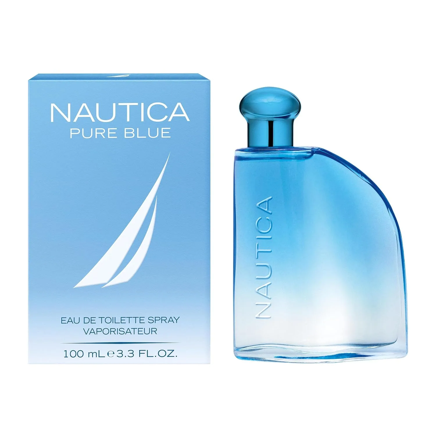 Nautica Pure Blue Eau de Toilette 3.3 fl oz (Pack of 1), Notes of Eucalyptus, Leather, and Vanilla, Men's Fragrance, Long Lasting, Everyday Fragrance, Travel Size