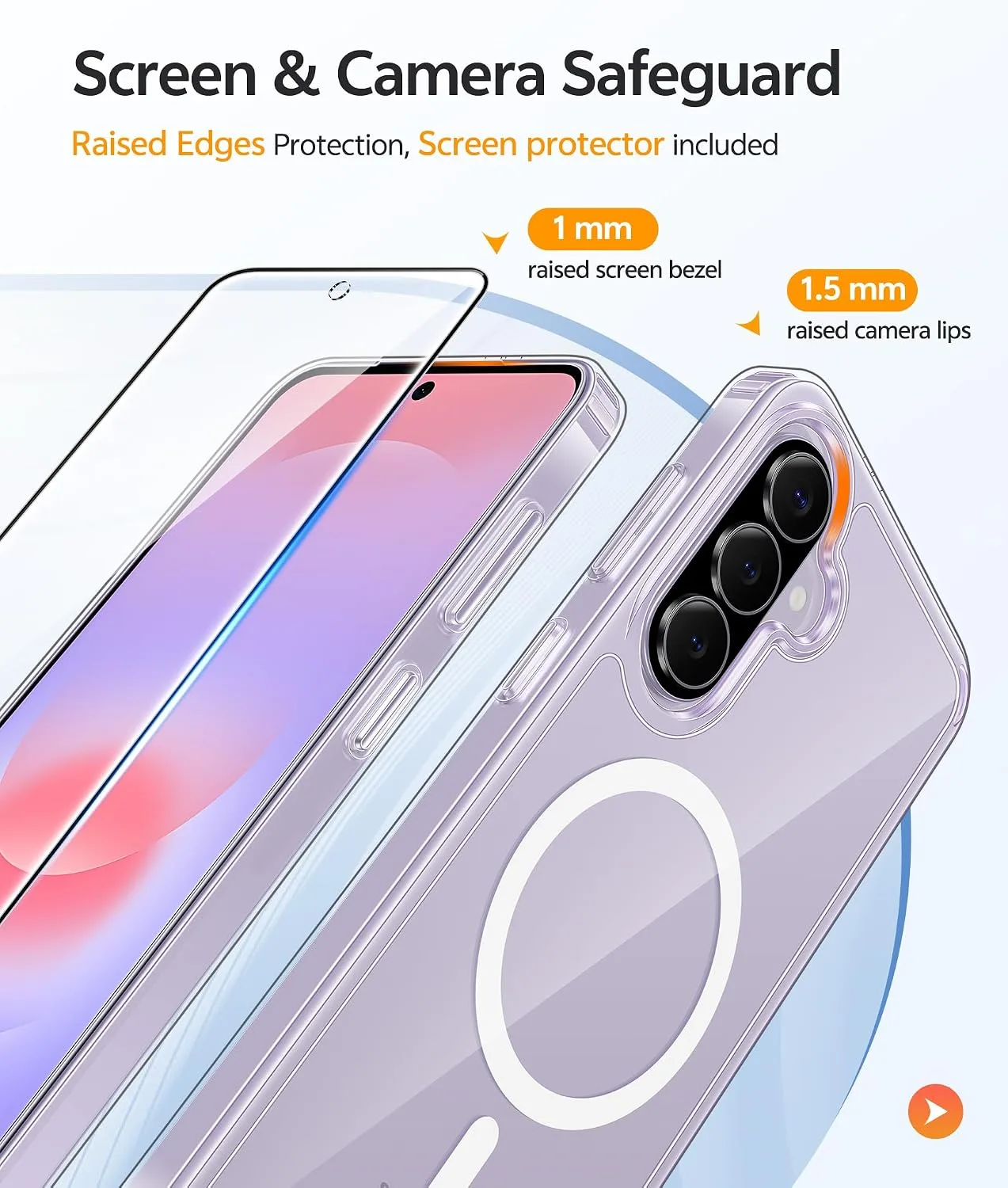 FNTCASE for Galaxy A37/A36 5G Phone Case, Fit for Magsafe, Screen Protector