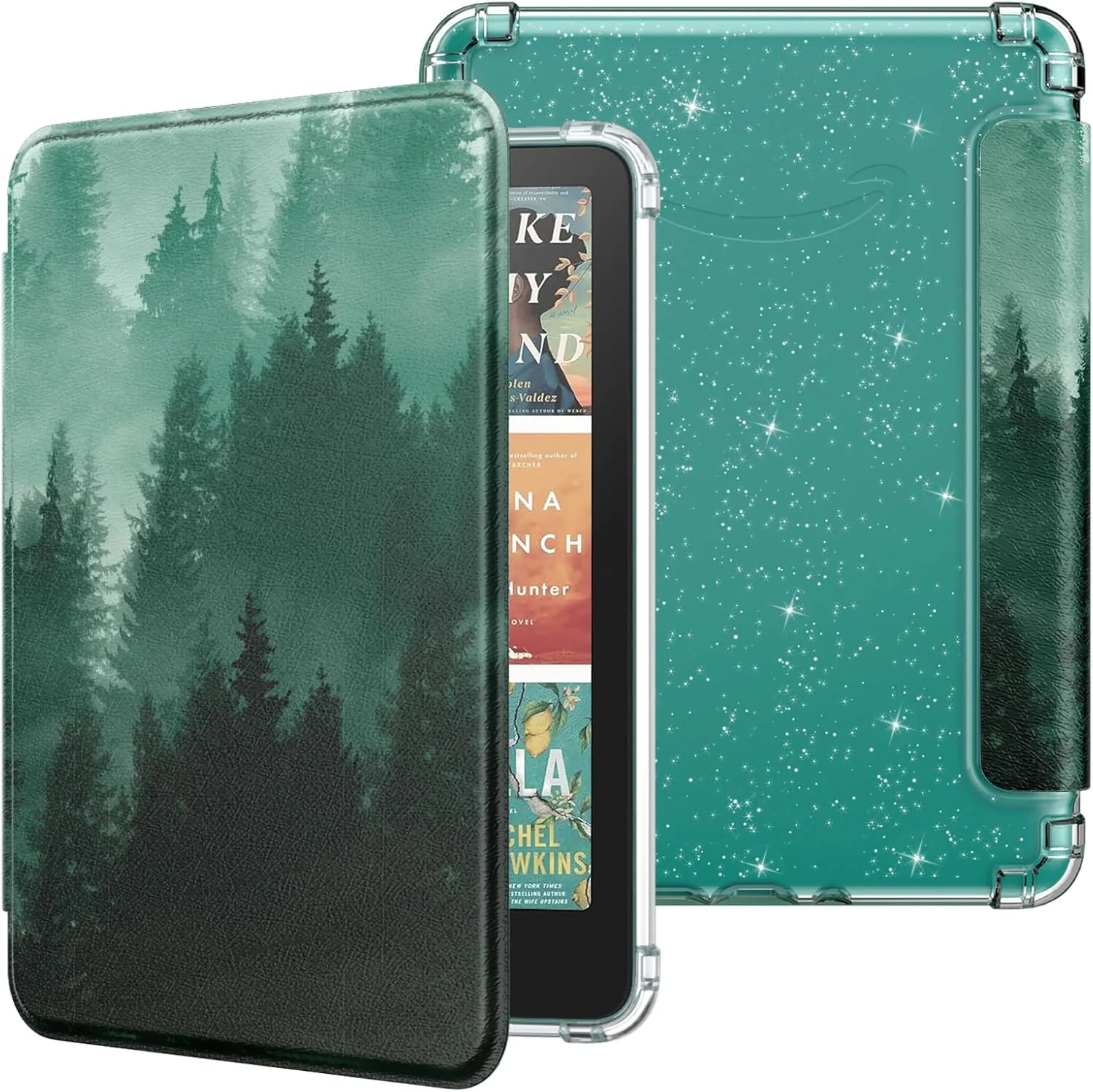 MoKo Case for 7" Kindle Paperwhite 12th Gen & Colorsoft 2024, Green Forest