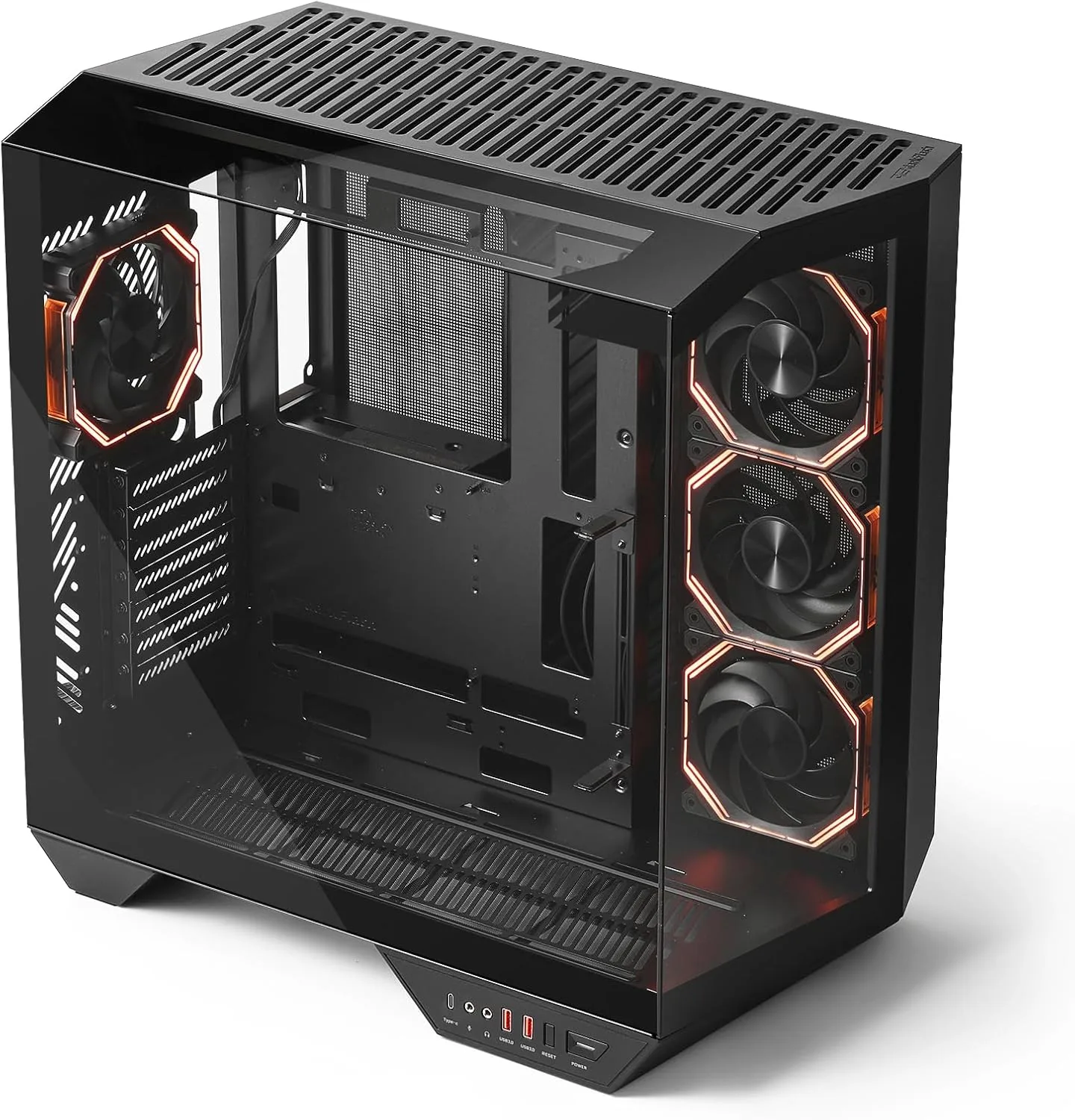 darkFlash DY470 Full-Tower ATX Gaming PC Case with 4 PWM ARGB Fans, Black
