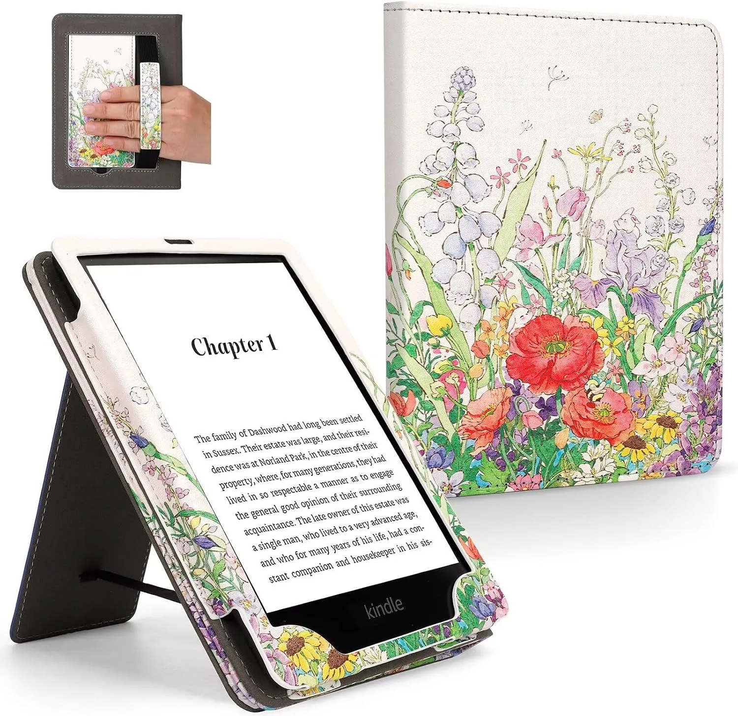 Case for 6" Kindle Paperwhite (10th/7th/6th/5th Generation), Flower Bush