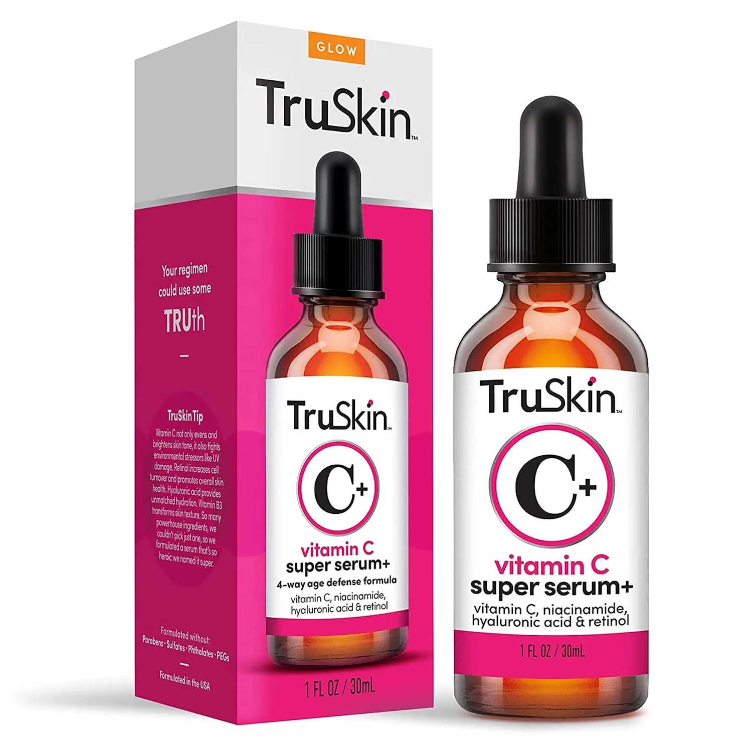 TruSkin Vitamin C+ Serum for Face with Retinol and Niacinamide - 1 fl oz