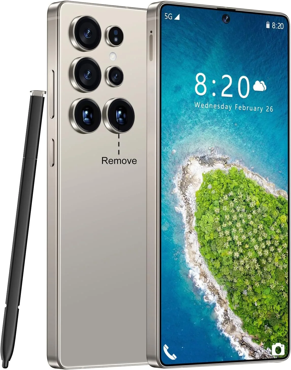 Huness S25 Ultra Unlocked Phone,Built in Pen The Phone,Cell Phone Battery 7000mAh 6.99" HD Screen,Android 14 16+512GB Smartphone,Dual SIM/5G/Face ID/Fingerprint Lock/GPS (Grey, 16+512)