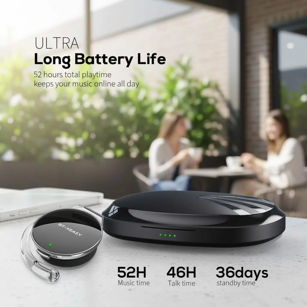 Wireless Open Ear Headphones with Ear Hook, Bluetooth 5.4, Clip-On Design