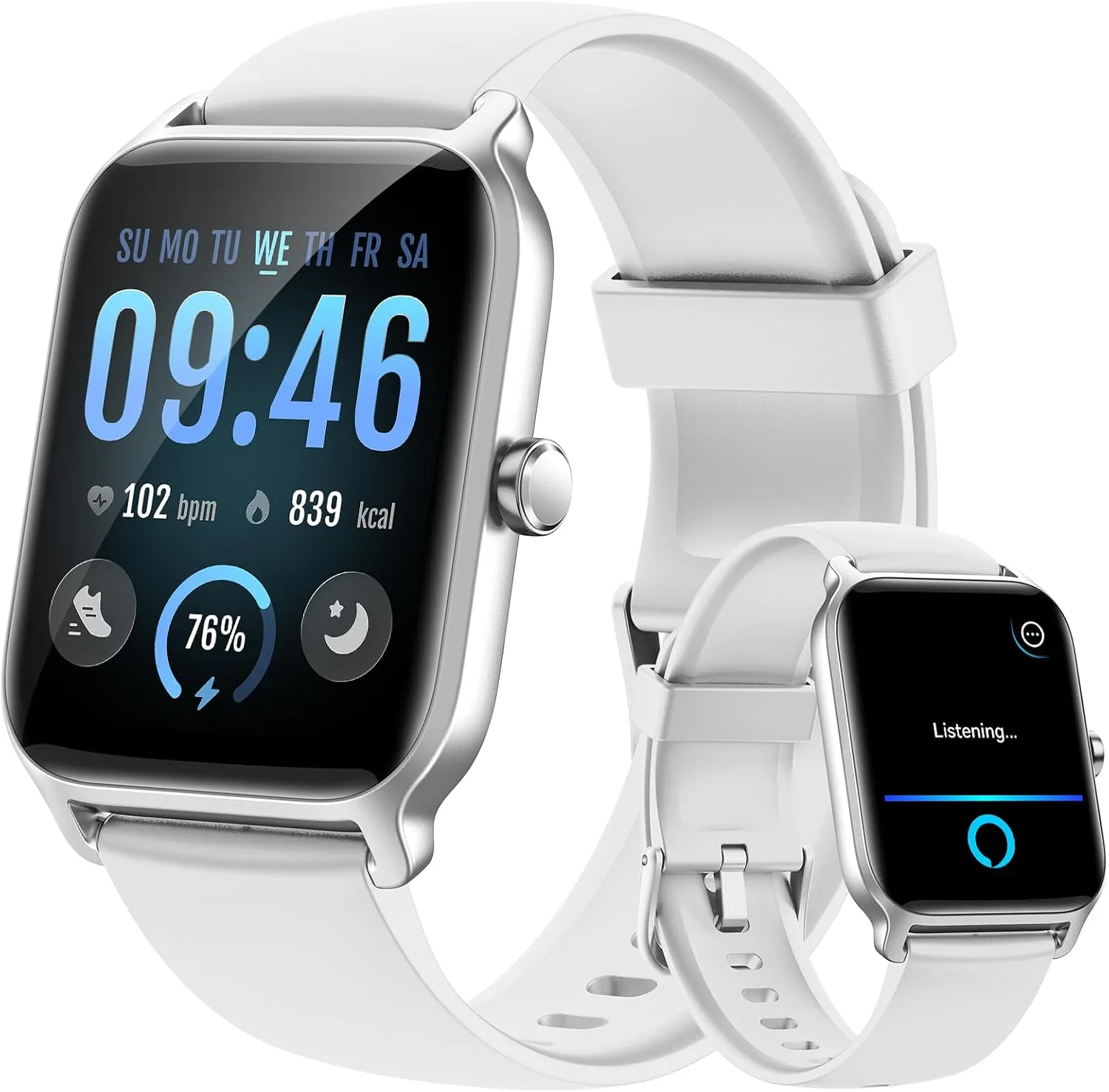 Fitpolo Smart Watch for Men Women with Bluetooth Call, Alexa Built-in 1.8" Blood Oxygen Heart Rate Sleep Fitness Watch, 100 Sports Modes Smartwatch, Activity Tracker for Android iOS Phone