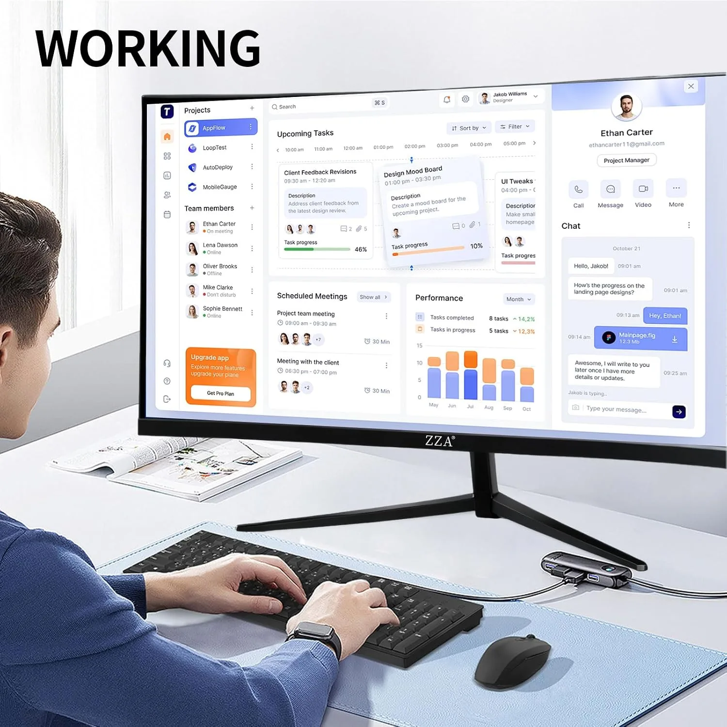 ZZA 32" 4K Gaming Monitor - UHD（3840 * 2160） 60Hz Computer Monitor, Immersive Gaming Experience with Refresh Rate, VA Panel, Adptsync Premium | HDR10 | 100% sRGB | 3840x2160
