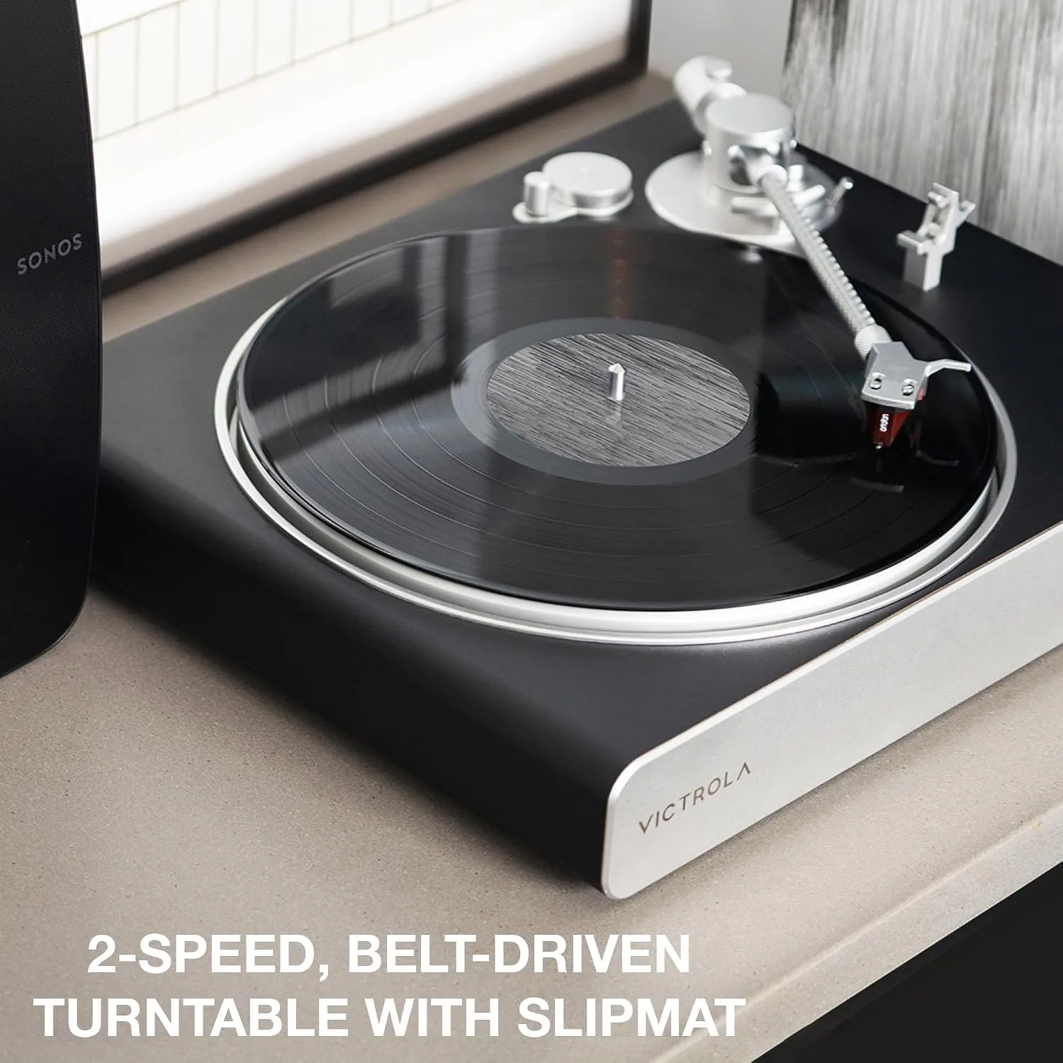 Victrola Stream Carbon - Wi-Fi Turntable, Works with Sonos - Black