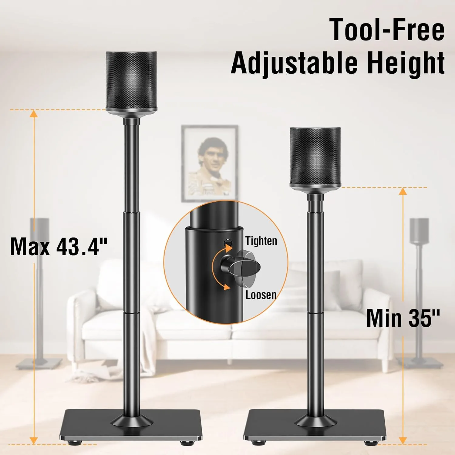 ELIVED Speaker Stands Pair for Sonos Era 100 and Sonos One, One SL, Play:1