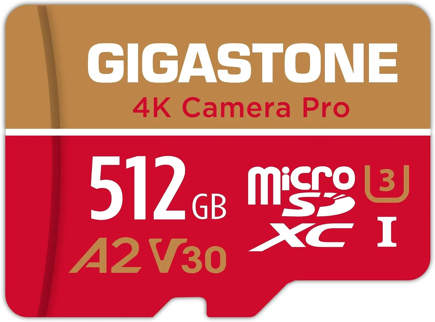 【5-Yrs Free Data Recovery】 GIGASTONE 512GB Micro SD Card, 4K Camera Pro, A2 V30 for Smartphone, Gopro, Action Cams, 4K UHD Video Recording, R/W up to 150/120 MB/s, UHS-I U3 C10 Class 10 with Adapter