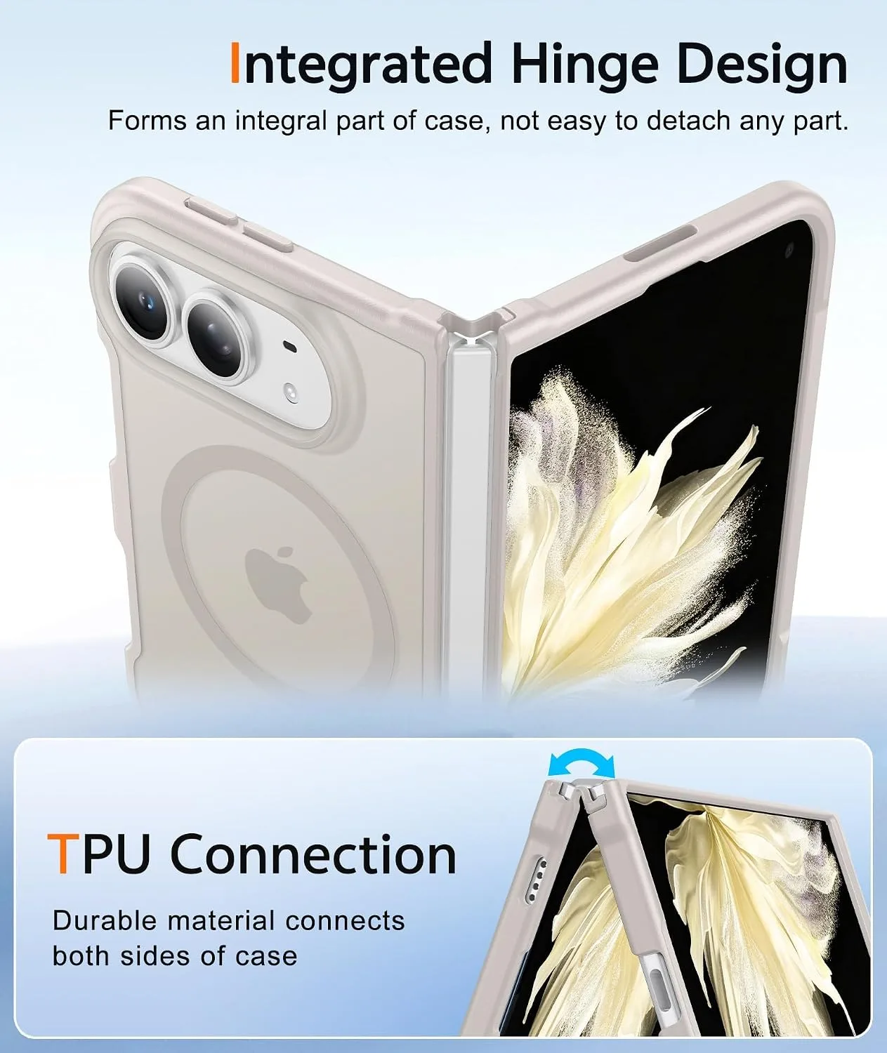FNTCASE for iPhone Duo Case: Translucent Matte Fit for MagSafe Off White