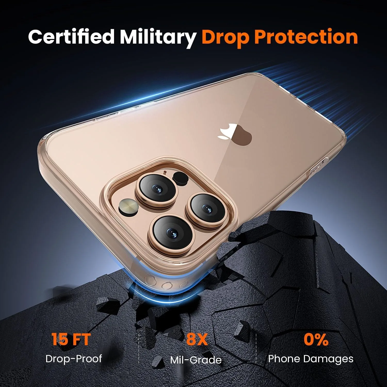 toushion 3 in 1 for iPhone 16 Pro Max Case Transparent