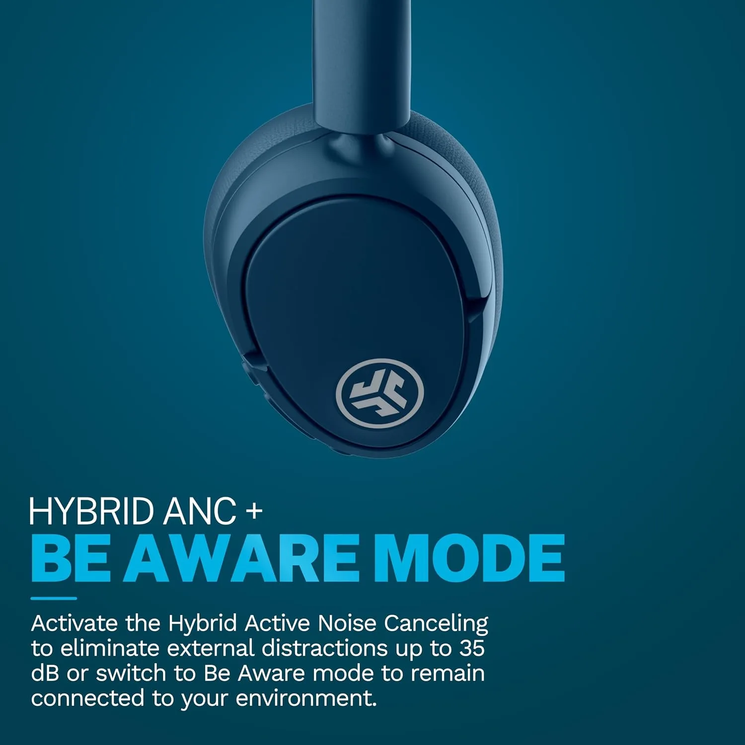 JLab JBuds Lux ANC Wireless Over-Ear Headphones, Limited Edition Navy