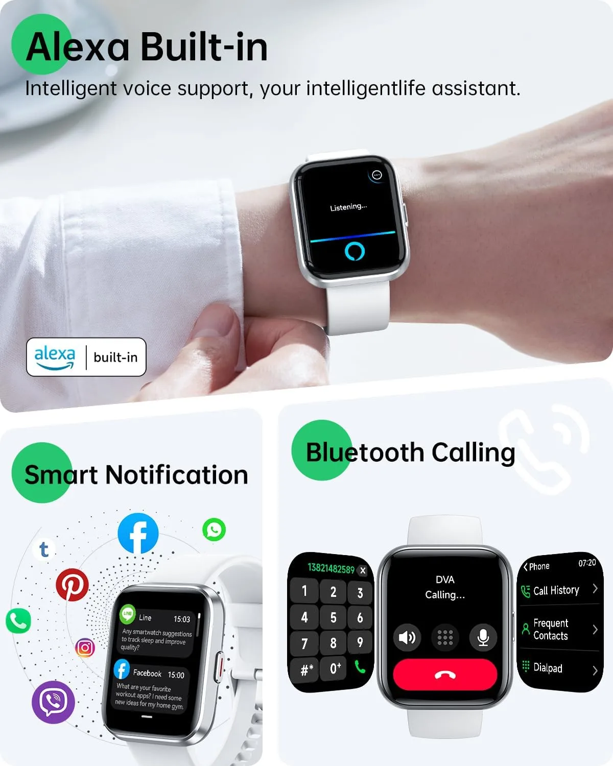 WMK Smart Watch for Android Phones & iPhones, Fitness Watches for Women Men