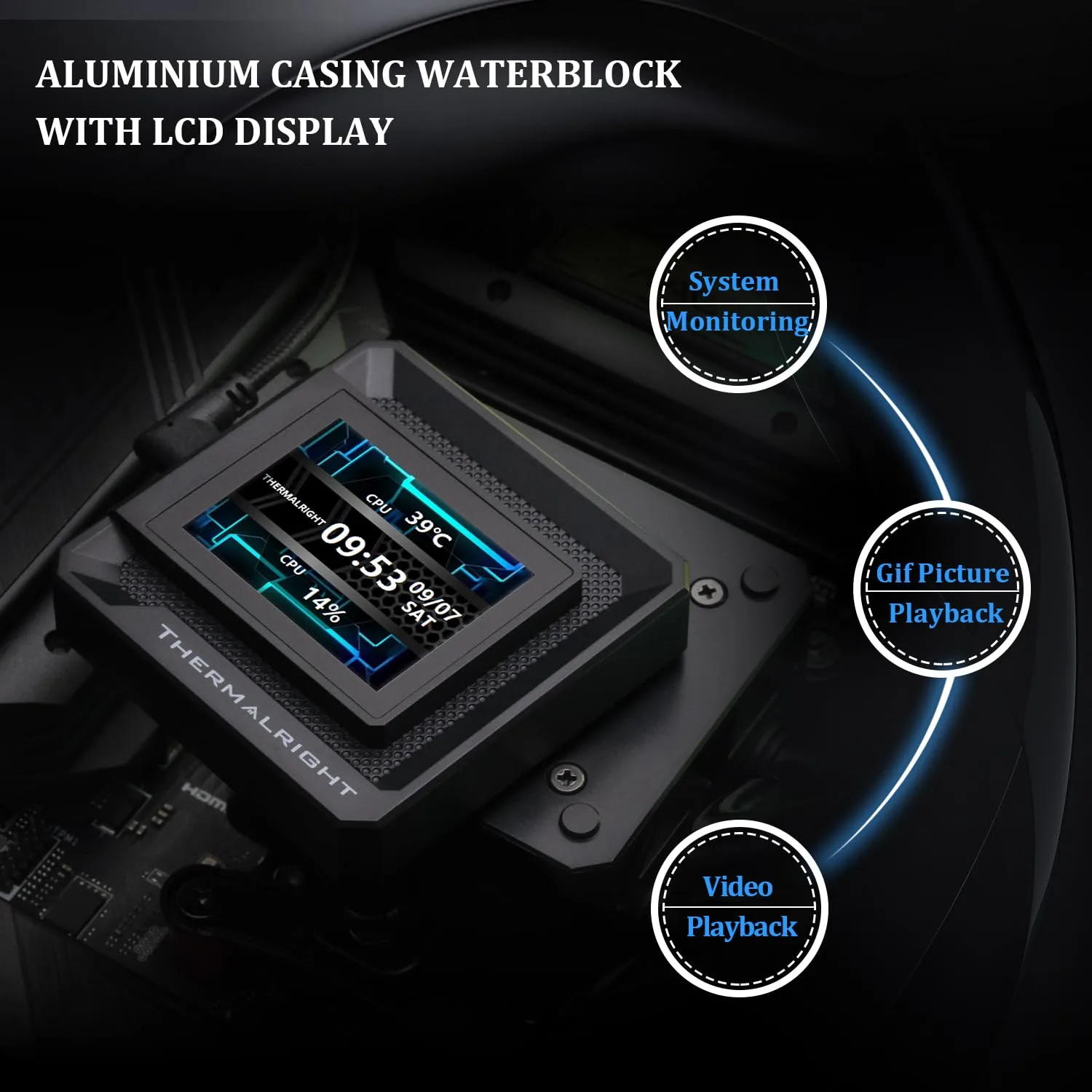 Thermalright FW360 SE ARGB Black CPU AIO,PC 360 Specification Water Cooler System,IPS LCD Screen with 320x240 Resolution,for AM5,Intel LGA1700/1851,CPU Cooler Comes with 2-inch LCD Display