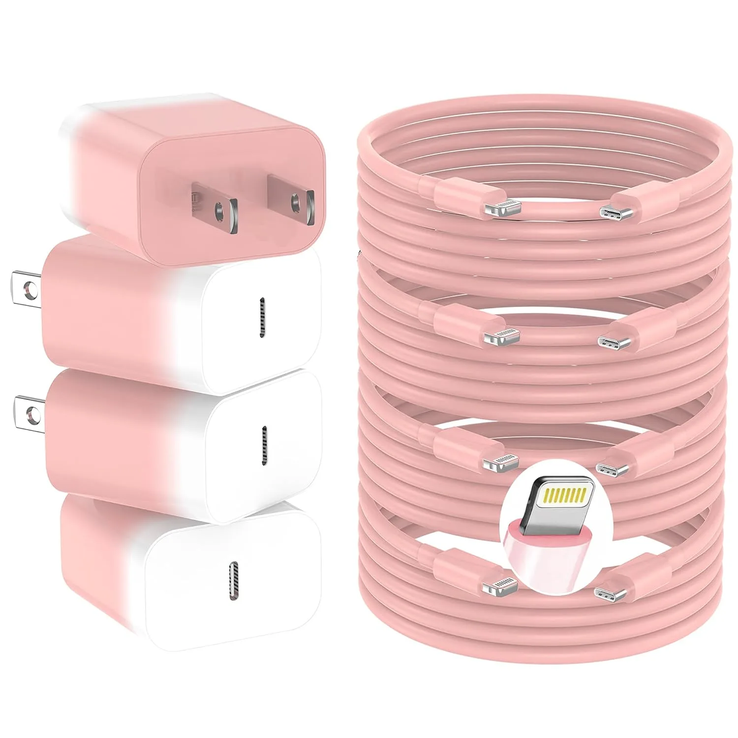iPhone Charger Fast Charger,USB C Charger 4 Pack, 6FT Lightning Cable