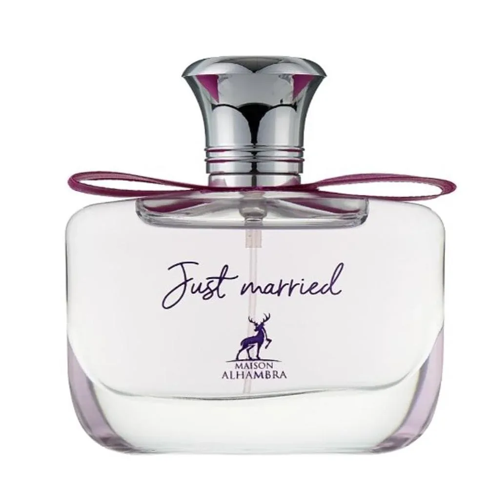 Lattafa Maison Alhambra Just Married, Eau de Parfum Spray con aroma floral amaderado para mujer