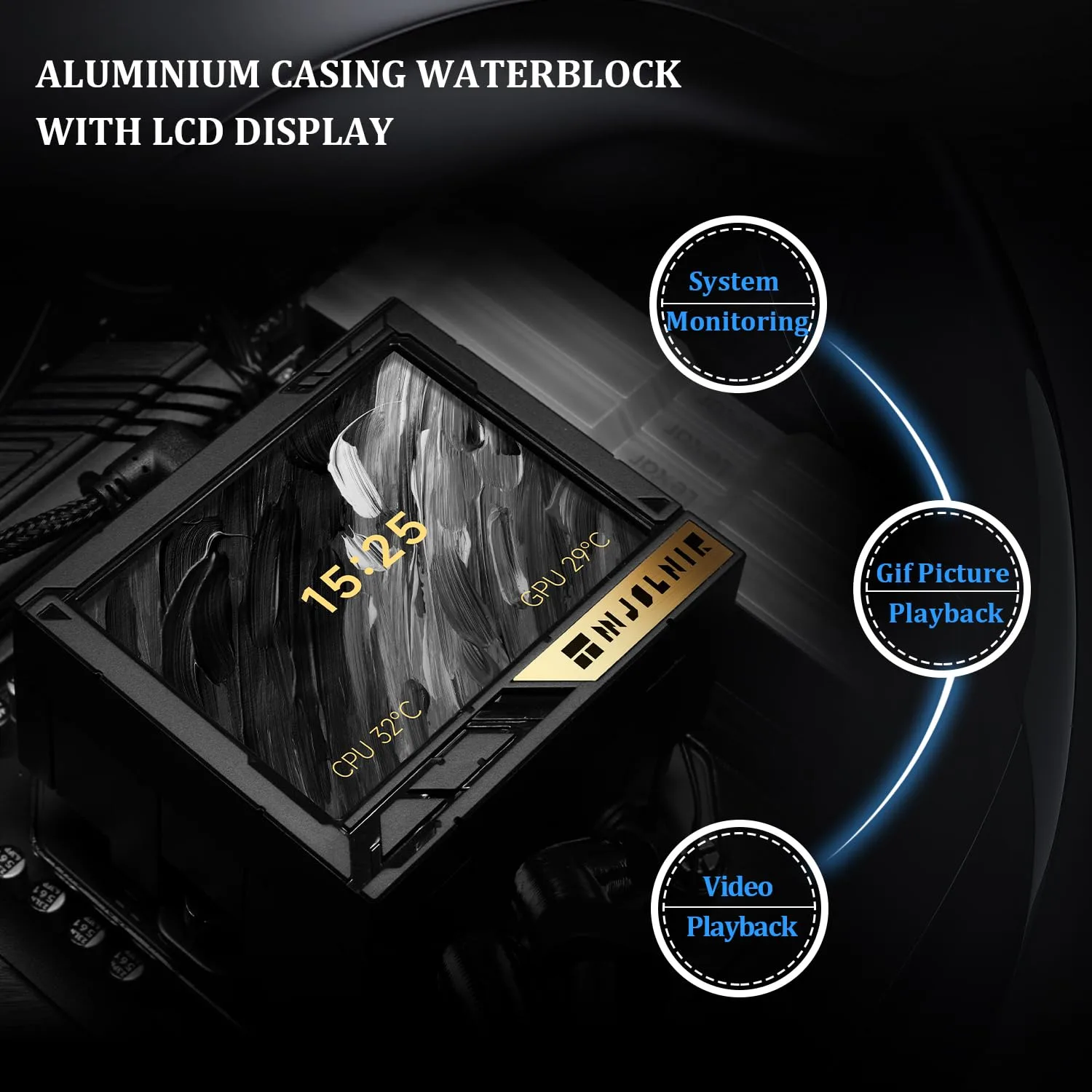 Thermalright Mjolnir Vision 360 UB PRO ARGB Black CPU Aio Cooler,PC 360 Specification Water Cooler System with Inline Fan,3.5’’ LCD Screen with 640x480 Resolution,for AM4/AM5;Intel 1700/1851/115X/2011