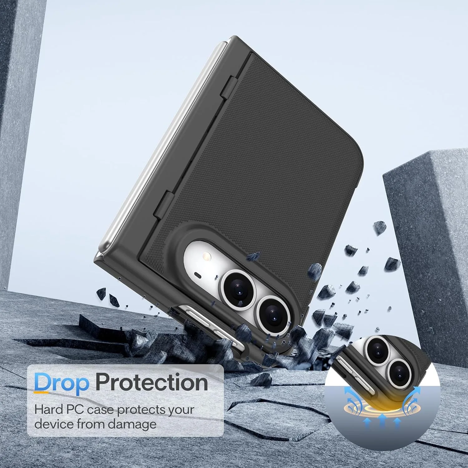 Maxdara for iPhone Duo Case with Hidden Kickstand, Black