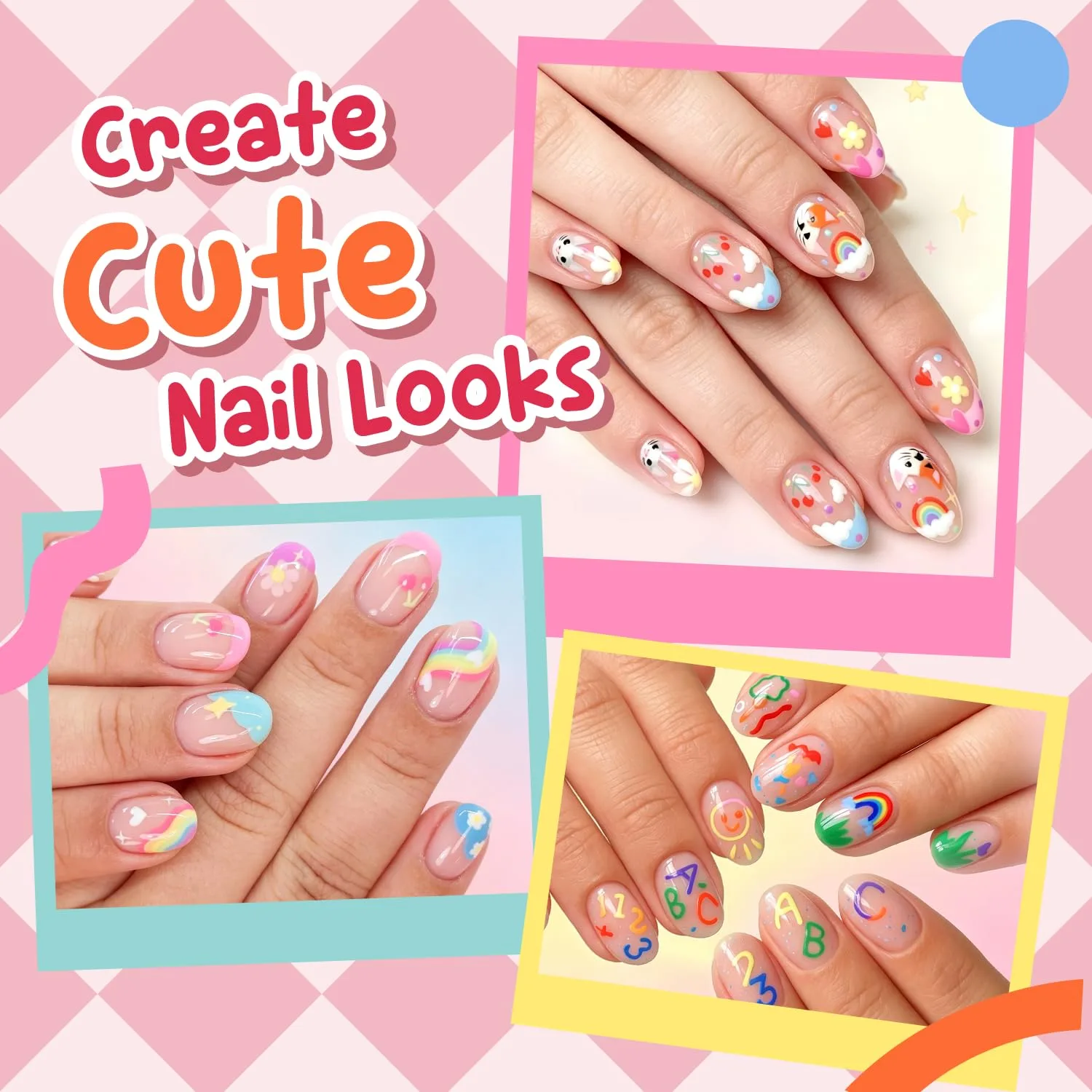Modelones Extra Short Almond Nail Tips Kids, Clear Soft Small Nail Press On