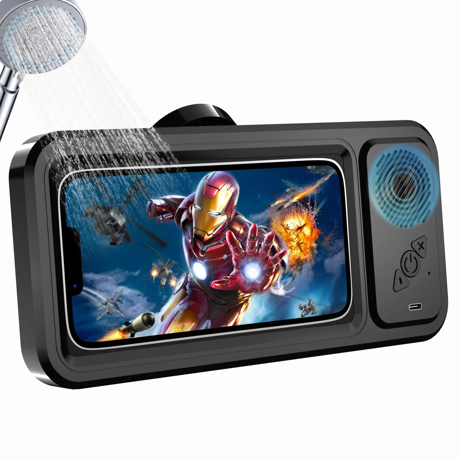 Soporte para celular de ducha con parlante Bluetooth Fanlory rotación 480° negro