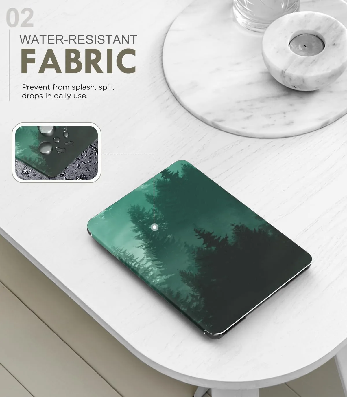 Moko Case for 7" Kindle Paperwhite 12th Gen 2024/Colorsoft, Green Forest