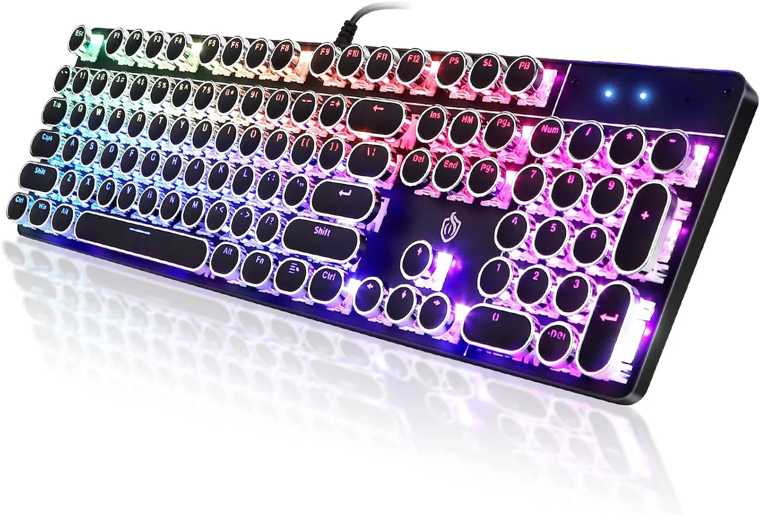 Teclado Gamer Mecánico Yscp HJK900 Retro con Iluminación RGB y Switch Azul 104 Teclas