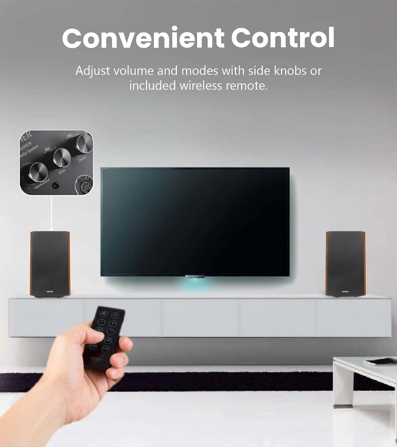 Edifier R2000DB Powered Bluetooth Bookshelf Speakers, 120W RMS, Warmoak