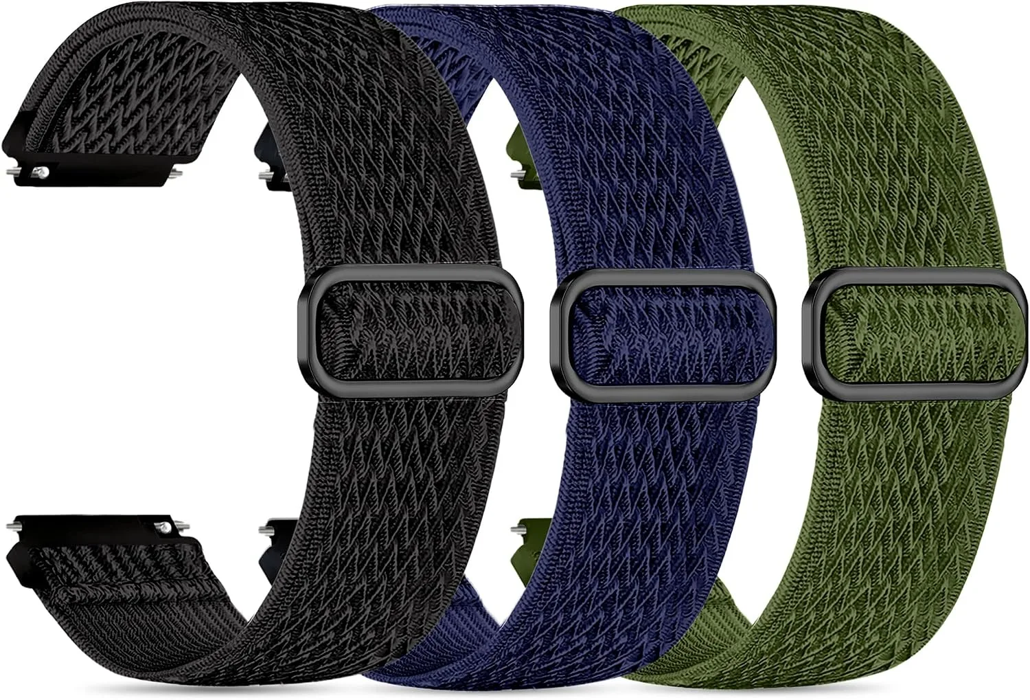 3 Pack L70 K62 G62 Smart Watch Bands for QONBINK K62 L70 TG38, Jacoosa K62 L70, ganopterygon L70 G128, BHNYBWUL L70,RUXINGX G62, 22mm Elastic Nylon Replacement Wristband Adjustable Straps