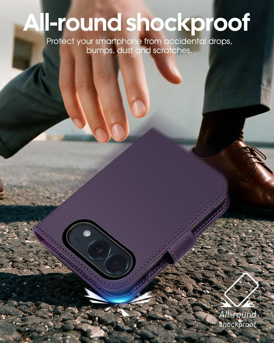 OCASE for iPhone Duo Wallet Case with Card Holder, Purple