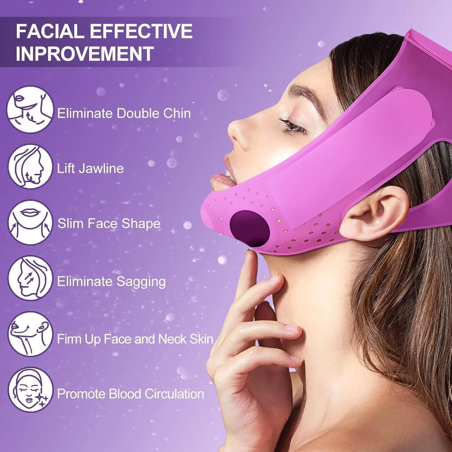 JUSRON V-Line Mask Chin Up Mask Face Strap, chin lifting mask