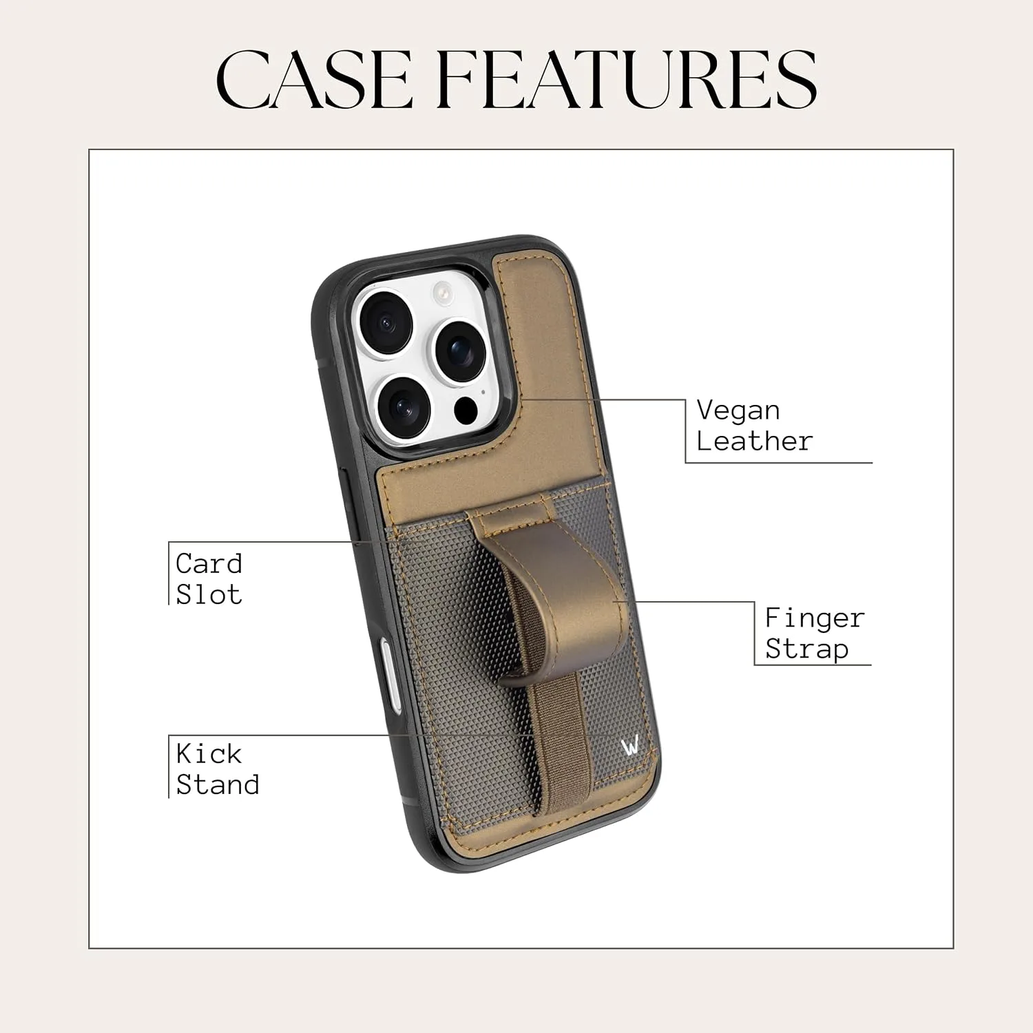 Walli Cases Wallet Phone Case for iPhone 14 Pro Max, Card Holder Kickstand