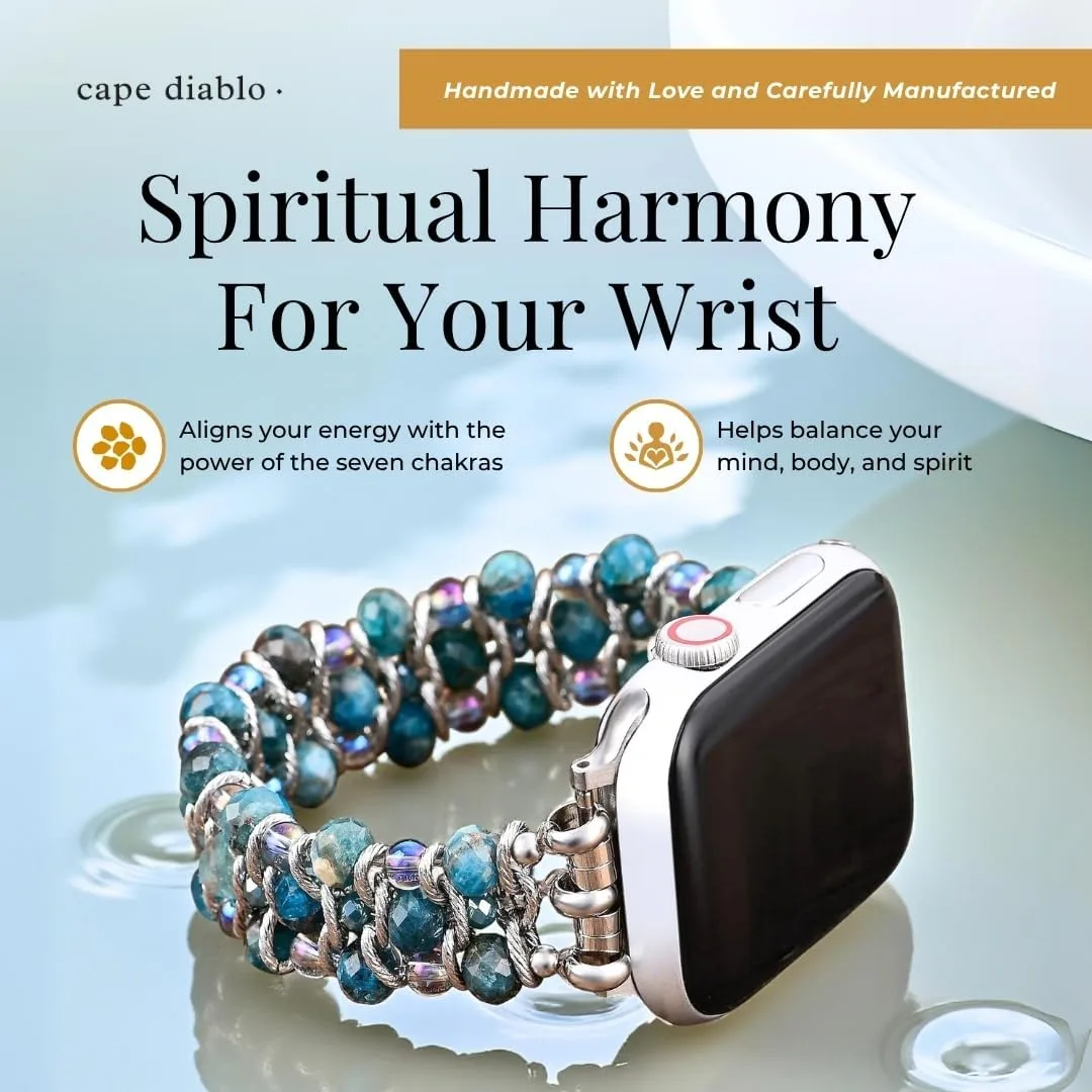 Cape Diablo Smart Watch Band for Women - Handmade Gemstone Strap - Compatible with 38mm-45mm Apple Faces