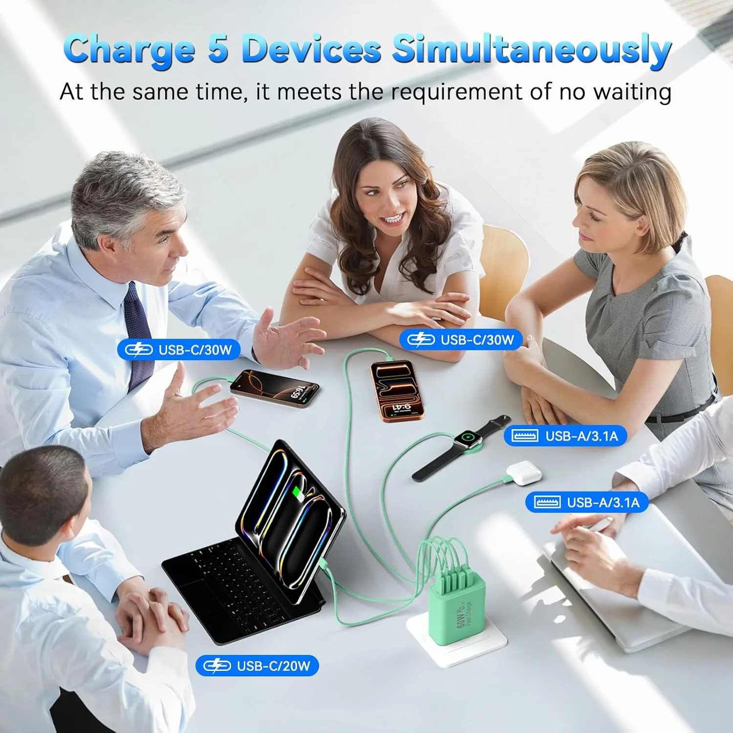 USB C Fast Charger Blocks, 60W iPhone USB Type C Wall Charging Power Blocks