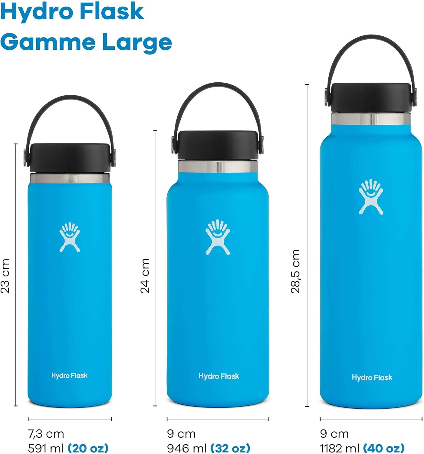 Hydro Flask Water Bottle - Stainless Steel & Vacuum Insulated - Wide Mouth 2.0 with Leak Proof Flex Cap - 32 oz, Watermelon