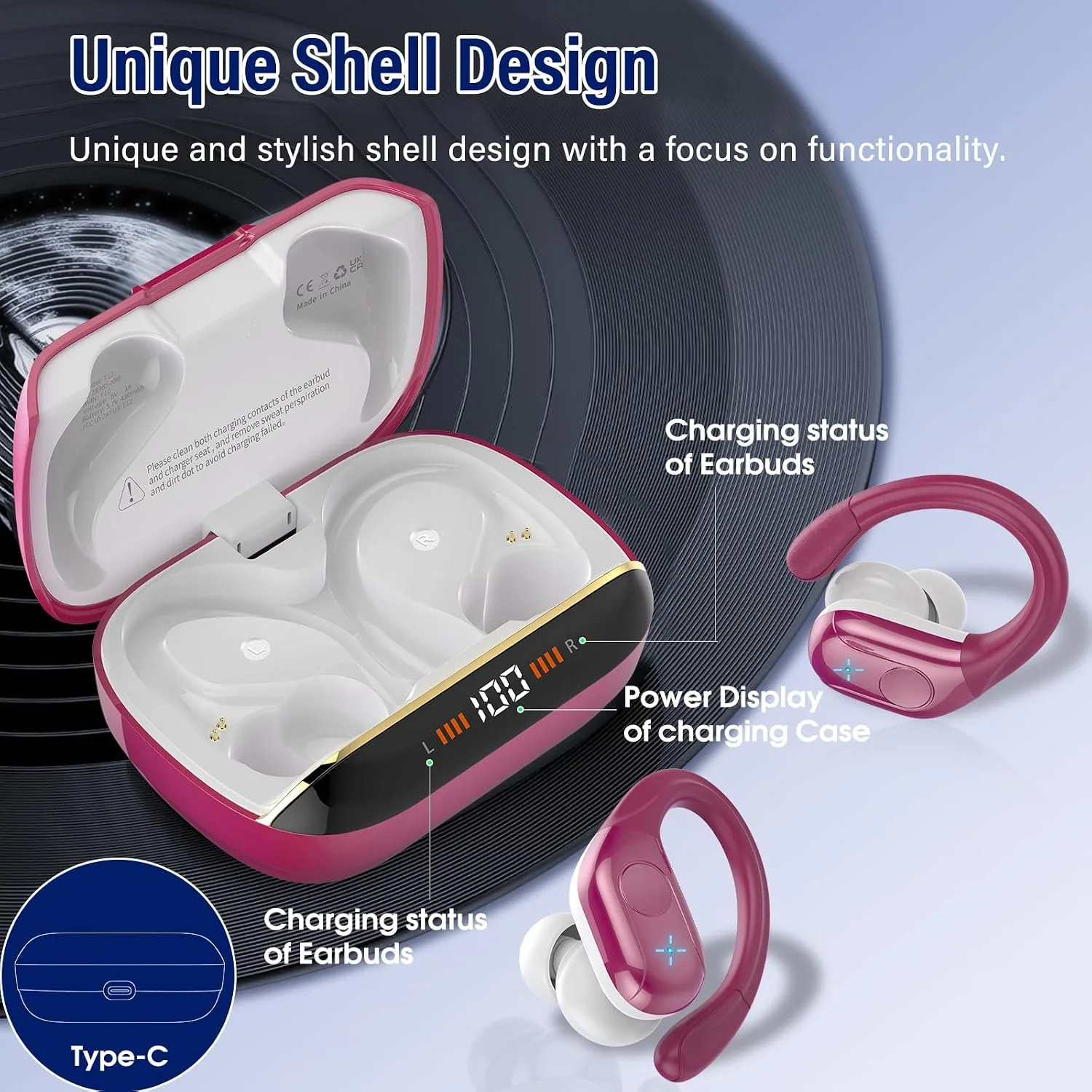 Wireless Earbuds Sports, 75Hrs Bluetooth 5.4 Headphones, Hi-Fi Stereo Bass