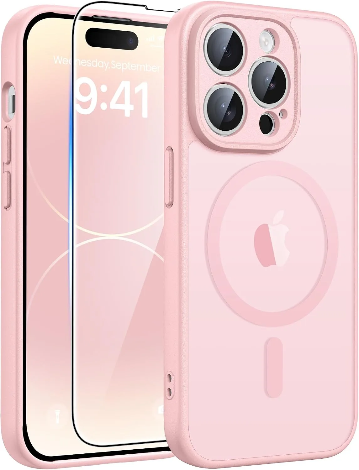 FNTCASE for iPhone 14 Pro Max Case Fit for MagSafe Pink