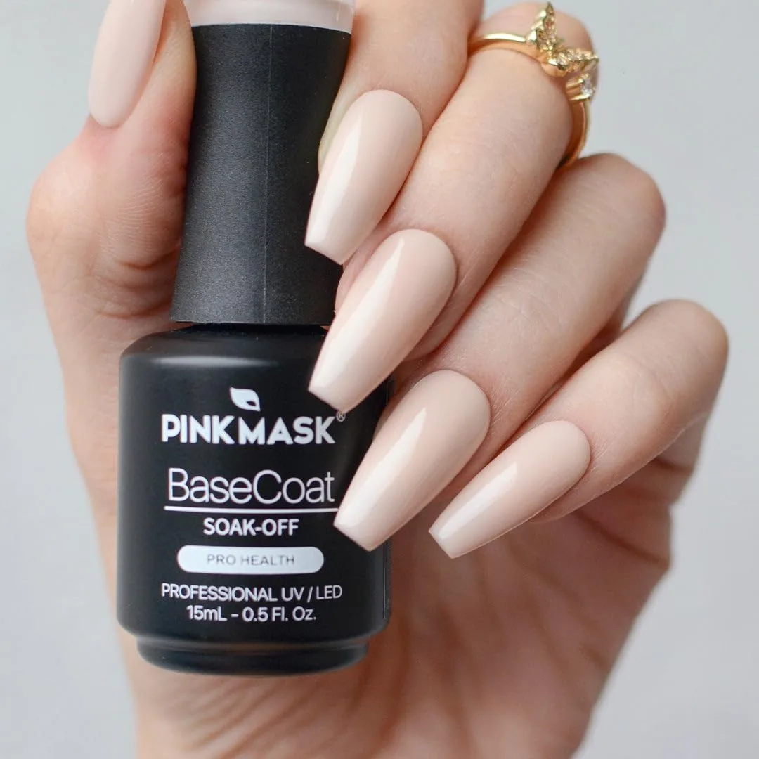 PINK MASK Gel Color - Color Base Coat - Clearly Nude - Professional Polish Nails -15 ml - 0.5 Oz - Gel Polish UV/LED