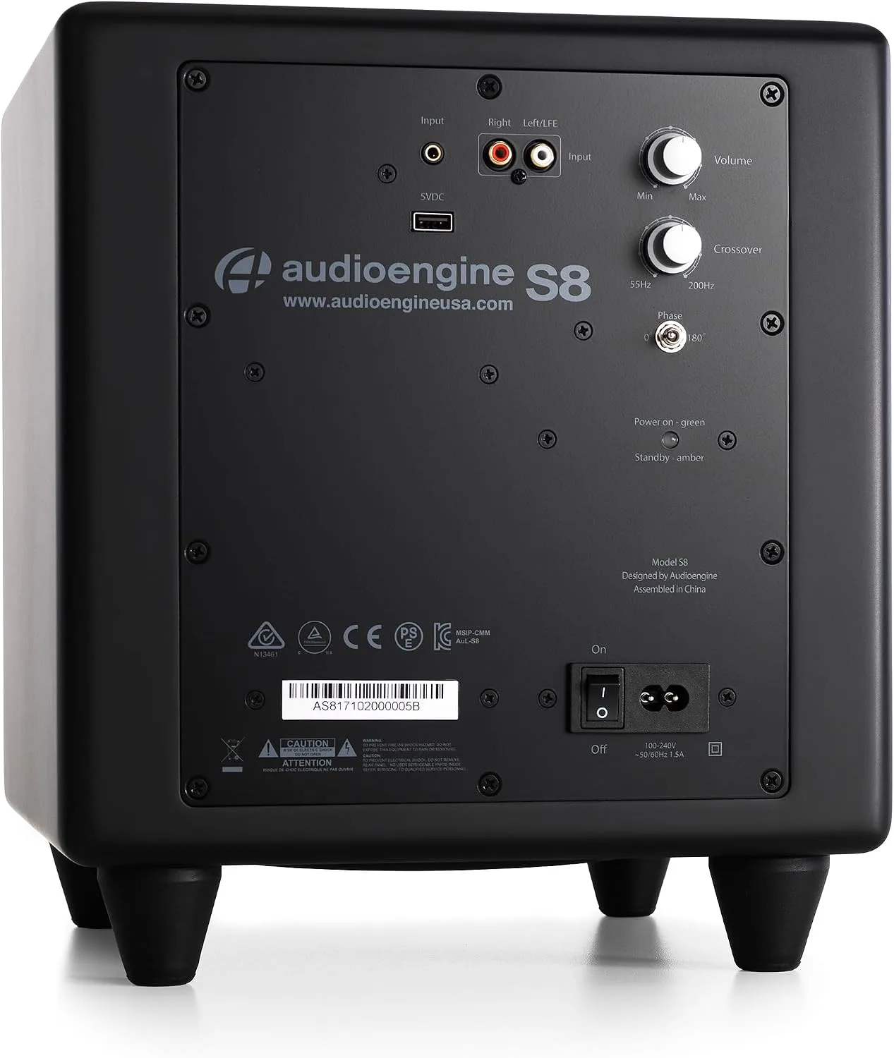 Audioengine S8 Powered Subwoofer – 250W Wireless-Ready 8-Inch Bass Speaker