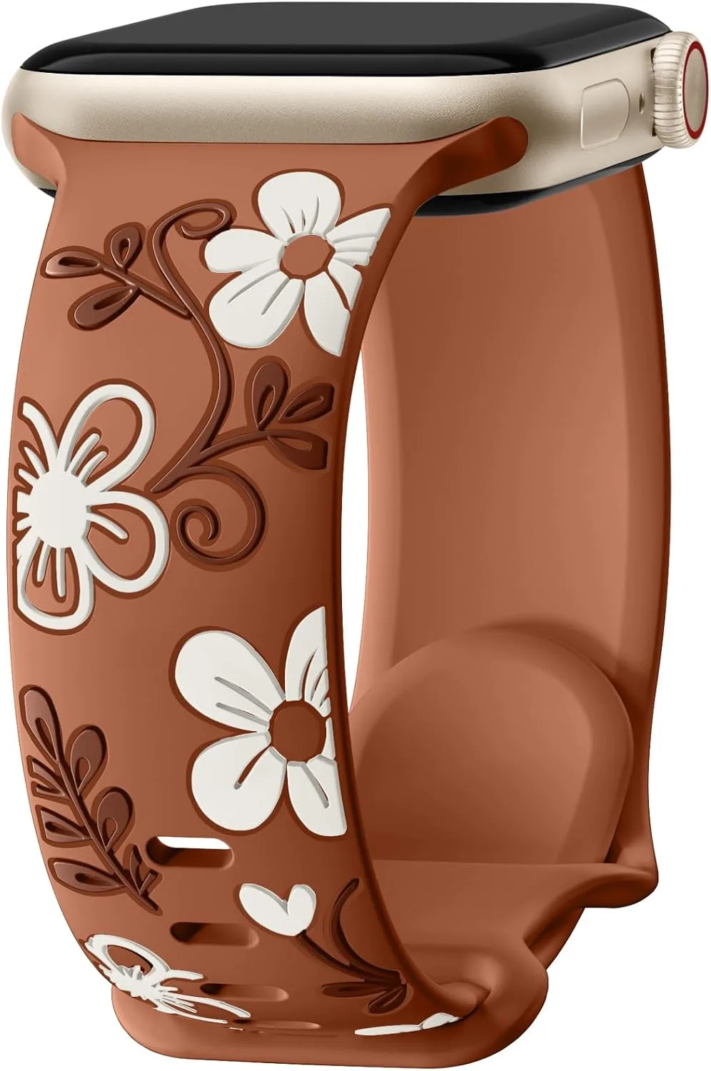 Correa de silicona floral Witzon compatible con Apple Watch para mujer