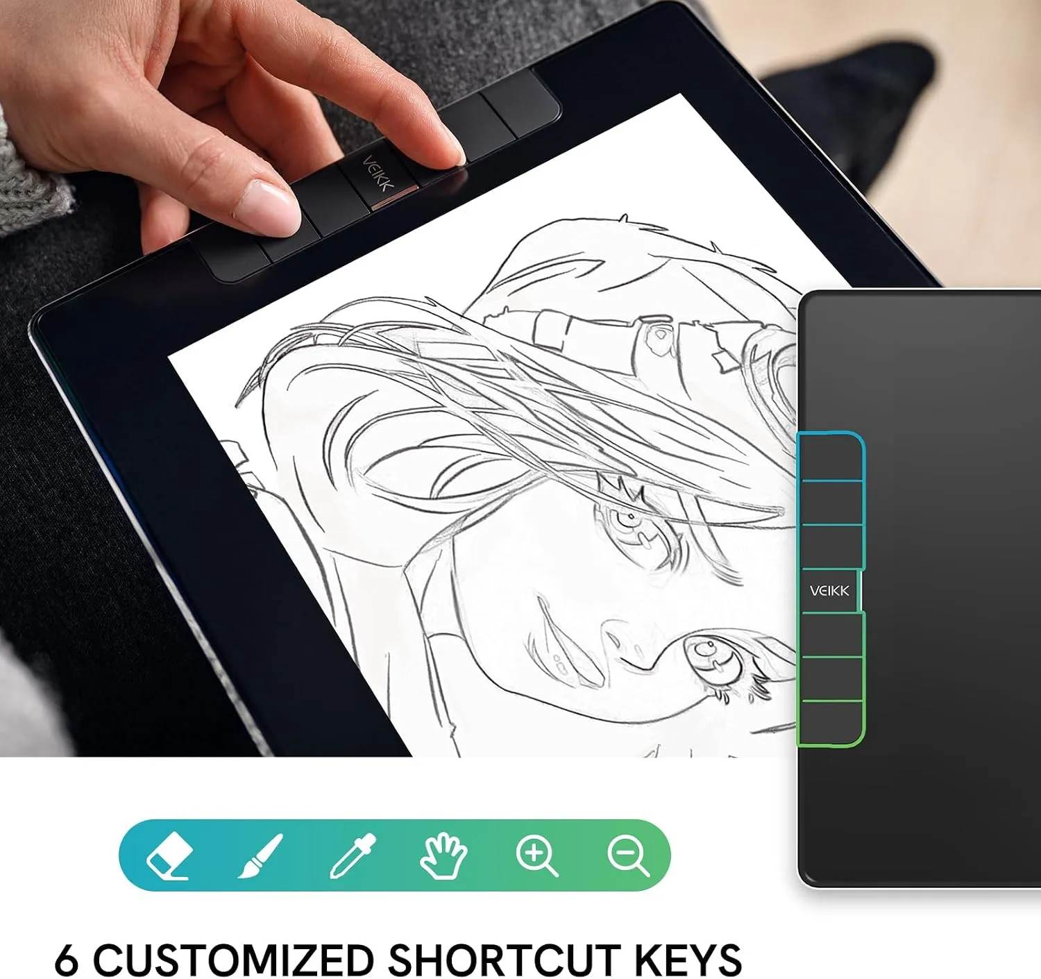 VEIKK VK1200 V3 11.6" Drawing Tablet with Screen,16K Pressure, 1 Stand